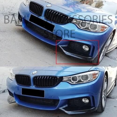 Bmw 4 Series F32 F33 F36 Front Bumper Flap Gloss Black 2 Pcs. Left-Right 2013