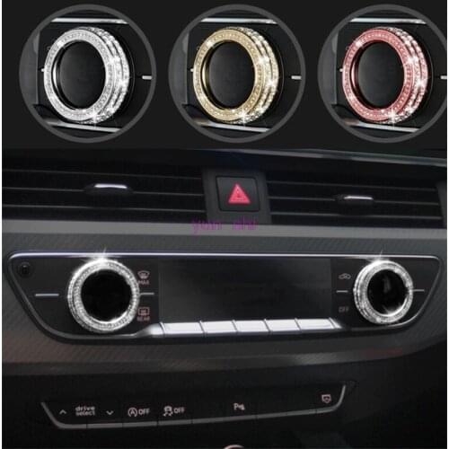 2 pcs Metal Car Air Conditioning Rotary Knob Decoration Covers car-styling For AUDI A4 A4L 2017 Year accessories