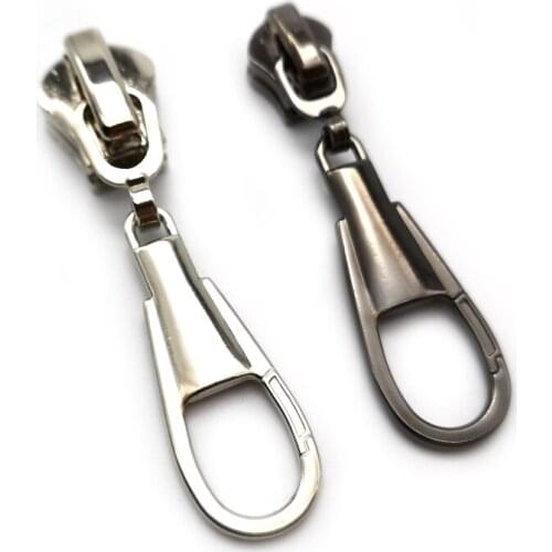 20pcs/lot, Simple Quality 5# 8# Zipper Slider Silver Color Gun Black Color Zip Pull DIY Garment Accessories