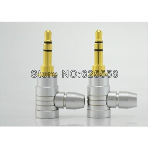 4pcs copper 1/8 "3.5mm 3 poles Stereo Angled Male Plug Solder Jack Audio adapter DIY for music player