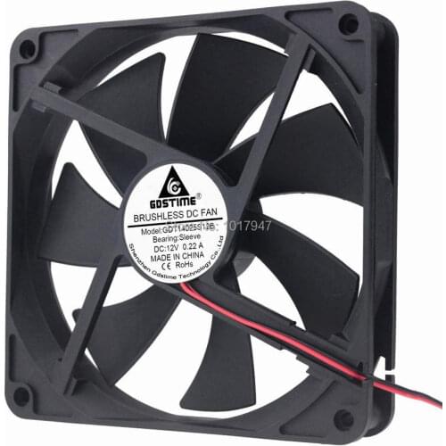 5Pieces LOT Gdstime DC 12V 2Pin 14025 14cm 140x140x 25mm 140mm Radiator Case Cooling Cooler Fan