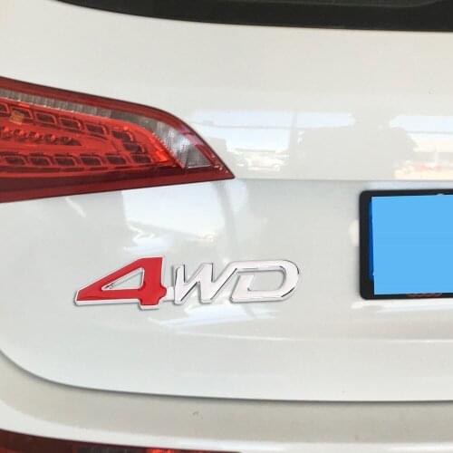 For Car Tail Rear Side Windshield Fender Decal Emblem Badge 4WD Logo Car Sticker Four Wheel Drive Reflective Universal 3D Metal