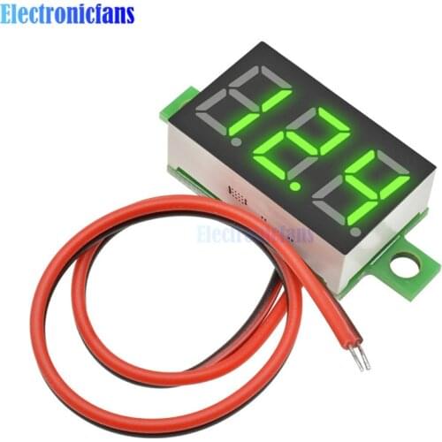 0.36 Inch Mini LED Digital Voltmeter Green Panel Voltage Meter DC 4.7~32V 3-Digit Display Adjustment Voltmeter