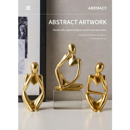 Figure Statue Thinker INS Fotografie Props Mini Abstract Resin Sculpture Living Room Desktop Decoration Photo Studio Background