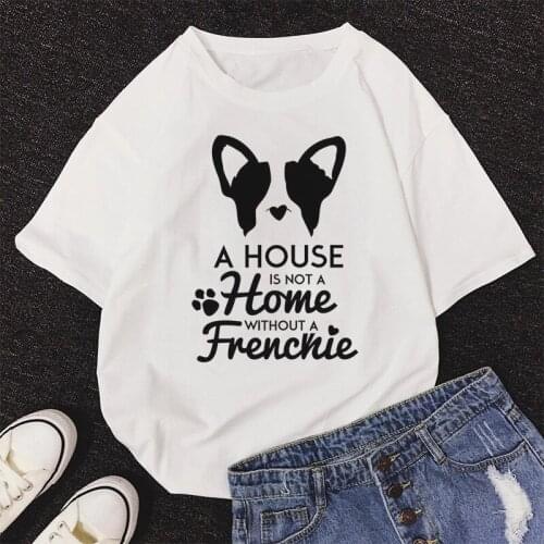 A HOUSE IS NOT A HOME WITHOUT A FNENCVUE Print T Shirt Women Korean Harajuku Short Sleeve T Shirt Casual Kawaii Cartoon T-shirt