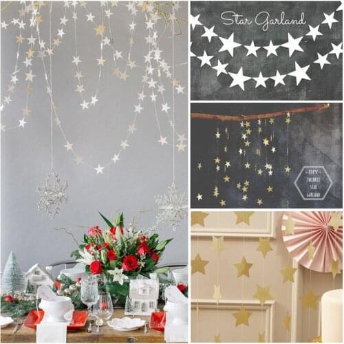 4 Meter Star Party Decoration Paper Garlands Wedding Screen Decor Birthday Party Supplies Bedroom Decor