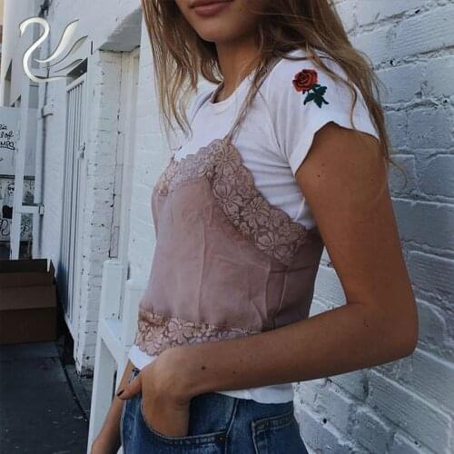 Slik Lace Crop Tops 2019 Spring Summer Sleeveless Women Tank Top Brandy Melville Short Vintage Bralette Crop Tops Camis
