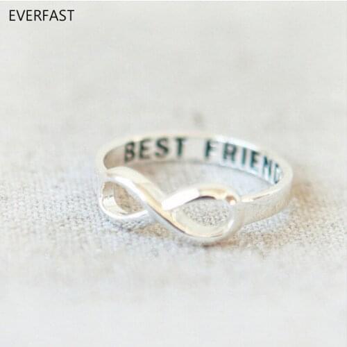 3pc/Set Engraved Black BEST FRIEND Ring Infinity Rings For Men Women Jewelry Accessories Free Shipping