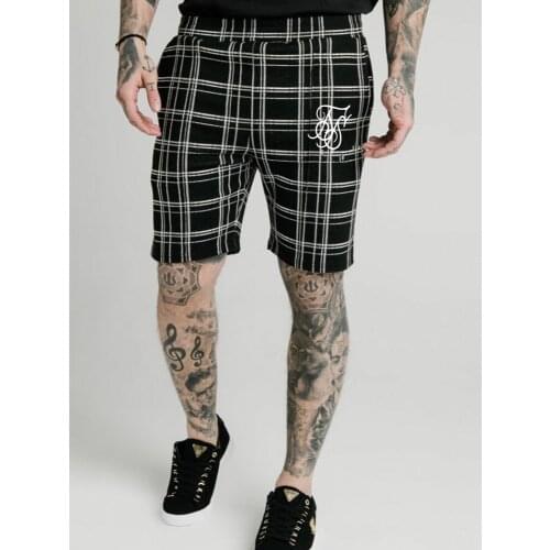 SikSilk Ropa Hombre New High Street Brand 3D Printing Striped Hip-Hop Shorts Mens Sports Running Training Five-Point Pants