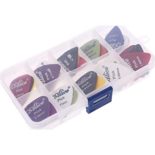 Guitar Pick 40in1 Case Set Plastic Mix 0.58-1.50 Color Random