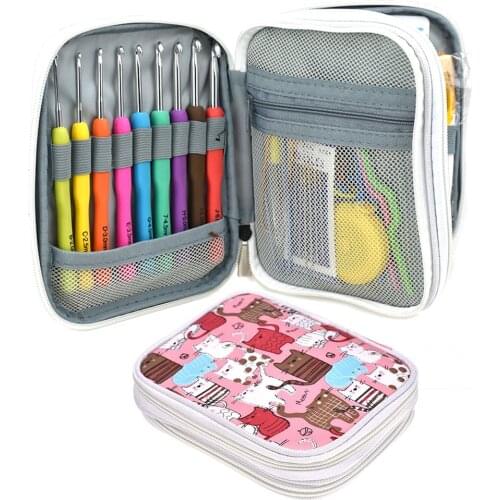 22Pcs Stainless Steel Crochet Hook set Yarn crochet needle 2-8mm Sewing Tools Case packing Tool Sets use for Fiber Arts