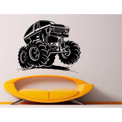 Monster Truck Wall Decal Vinyl Wall Sticker Art Murals Garage Decor Removable Home Decor Vinilos Paredes Boy Bedroom Poster A753