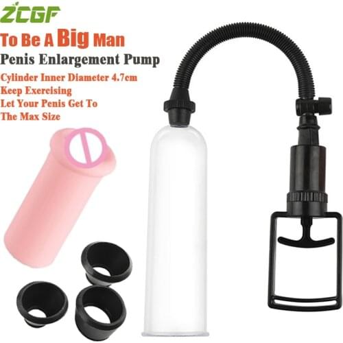 Efficient Penis Pump Enlargement Vacuum Dick Extender Men Increase Length Enlarger Male Penis Manual Assist Erection Massager