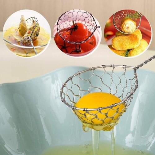 Stainless Steel Long Handle Kitchen Strainer Scoop Cooking Tool Cookware Net Oil Filter Hot Pot Fondue Sieve Colander Spoon