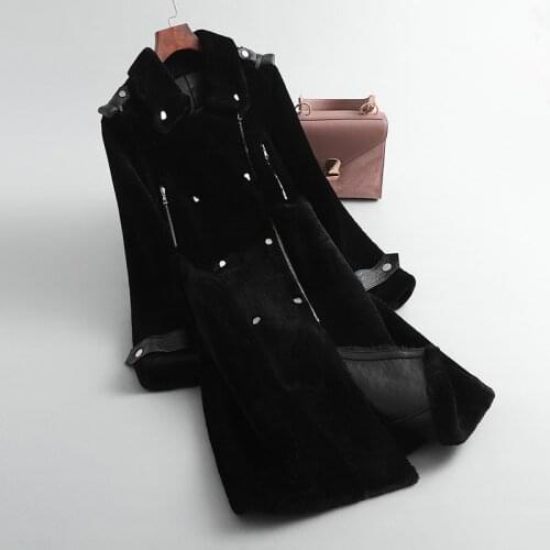 Women Autumn Winter Coat Clothes 2020 Korean Vintage Natural Real Fur Coat Female Genuine Leahter Jacket Double-faced Fur Tops