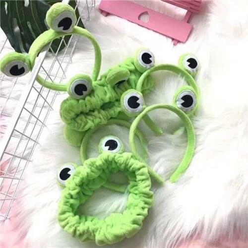Korea cute green frog headband headband Girl net red cartoon face wash hairband student funny headband headband