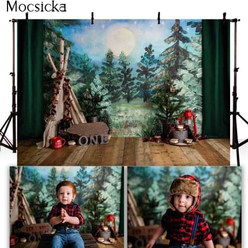 Safari 1st Cake Smash Theme Backdrop for Photography newborn kids portrait phoot background Jungle forest Tent Adventure Awaits