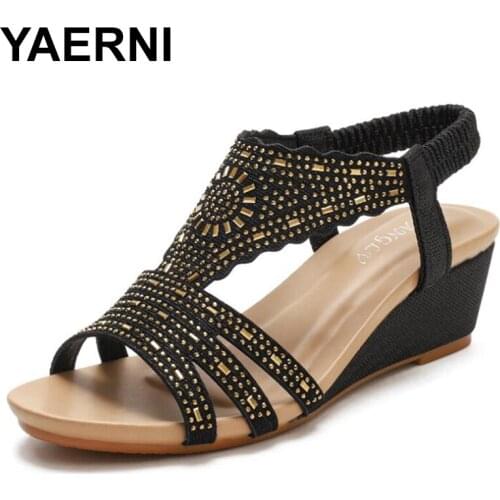 YAERNI Bohemia Cross strap Summer Bohemia Roman Gladiator Women Sandals Open Toe Ladies Shoes Ankle Strap Peep Toe Beach Sandals