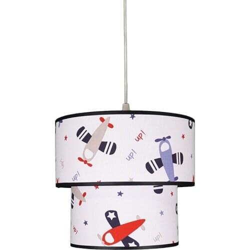 Senay Lightning, Children Room Double Cylinder Chandelier Fabric-Aircraft