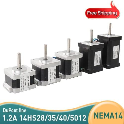 1pcs 4-lead 14HS4012 5012 6012 Nema 14 Stepper Motor 1.2A 0.4Ncm 35 Motor Nema14 Stepper for DIY 3D Printer CNC XYZ