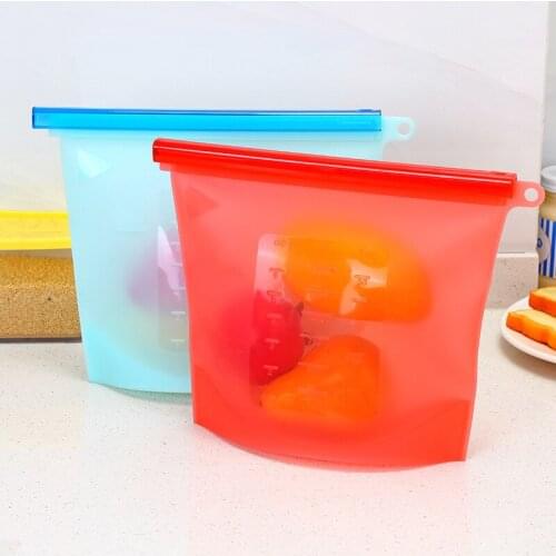 1000 Ml Silicone Food Storage Bag Green Sealed Bag Refrigerator Food Storage Box Reusable Storage Bag Sealed Cans Microwave Oven