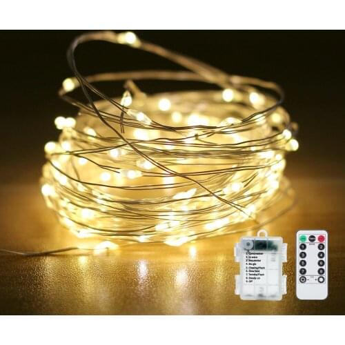 LED Fairy Garland With Remote Twinkle String Lights 8 Modes Waterproof For Christmas New Year Outdoor Decoration