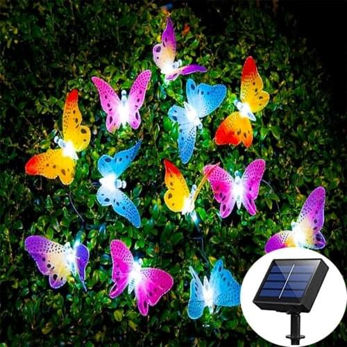 LED Solar Lights Outdoor Garden Decor Butterfly Solar Lamp Waterproof Landscape Lighting for Pathway Patio Yard Lawn Decoration