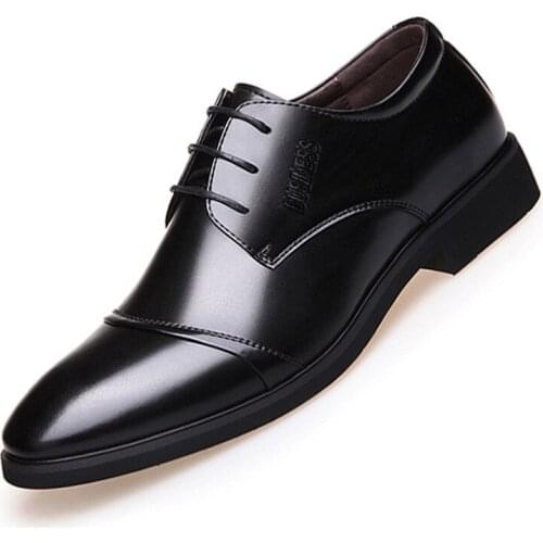 Mens Business Shoes Men Oxford Leather Shoe Size 38-48 Fashion Classic Lace up Black/Brown Dress Shoes Men Formal Shoes Zapatos