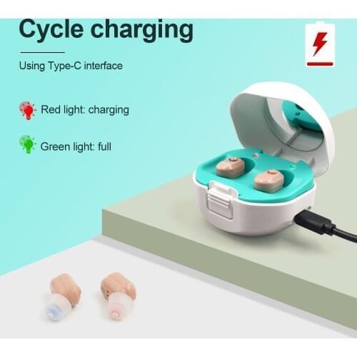 Intelligent Best Style Hearing Aid Rechargeable Low-Noise Wide-Frequency One-Click Operation Elderly In-Ear Deaf Hearing Aids