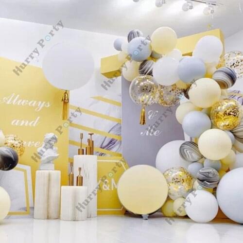 Teeth White Latex Balloon Confetti Gold Balloons Arch Garland Kit For Birthday Wedding Baby Shower Party Decoration Supplies