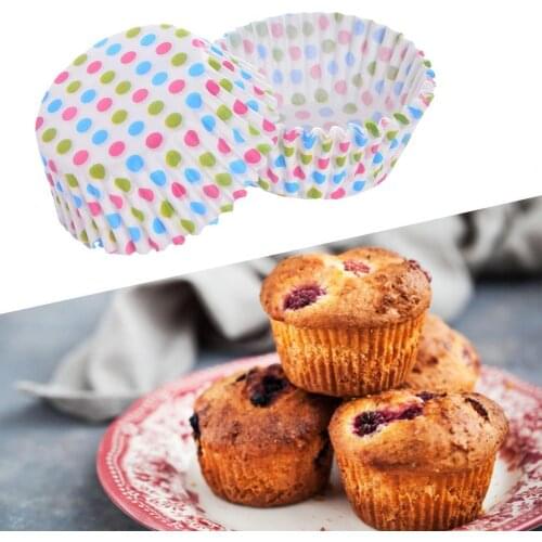 1000Pcs Cake Liners Food Grade Non-stick Paper Birthday Cupcake Thickened Muffin Case High Temperature Resistant Cake Paper Tray