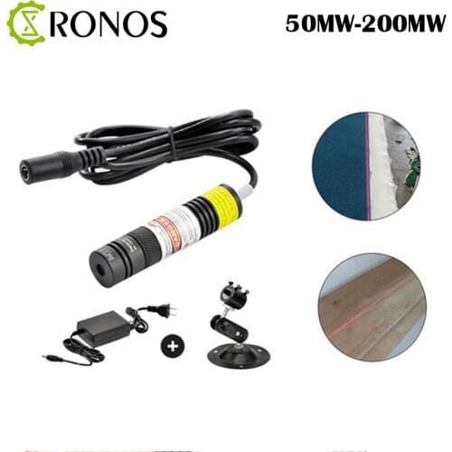 50mw-200mw 648nm Red one word Line laser module Positioning marking positioning lights+power supply + Round Bottom Bracket