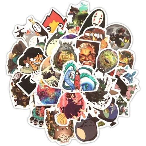 50pcs Stickers Miyazaki Hayao Anime Sticker My Neighbor For Skateboard Bicycle Laptop Waterproof Decals Toy Cartoon Sticker