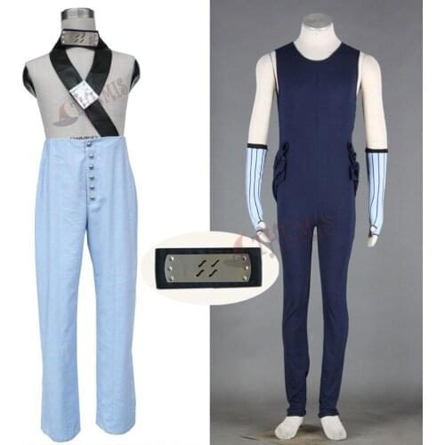 Athemis Anime Naruto Momochi Zabuza Cosplay Costumes Unisex Spaghetti Strap Outfits and Royalblue Jumpsuits Full Set
