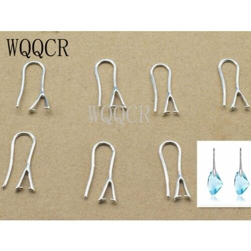 Free Fast Shipping Wholesale 10PCS Lot 925 silver Jewelry DIY Findings Pinch Bail Hook Earring Earwires For Beads