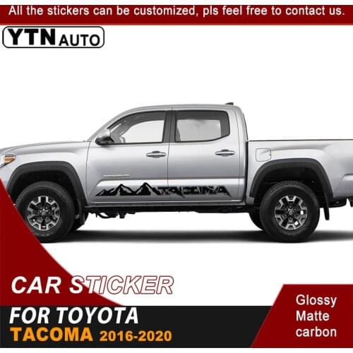 Side Body Car Sticker Skirt Stripe Mountain Styling Graphic Vinyl Car Decal Customs For Toyota Tacoma 2016 2017 2018 2019 2020