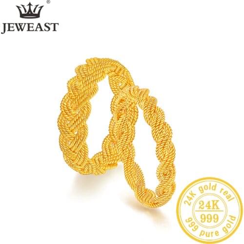 BTSS 24K Pure Gold Ring Real AU 999 Solid Gold Rings Elegant Shiny Beautiful Upscale Trendy Classic Jewelry Hot Sell New 2020
