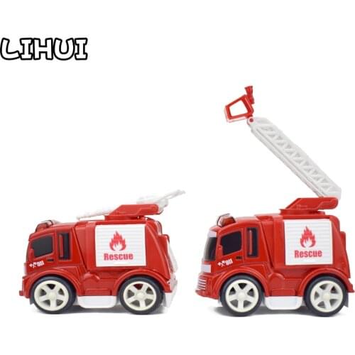 2 Kinds Inertial Diecast Fire Truck Mini Model Toy for Boys Alloy Pull Back Vehicles for Kid Educational Toy Gift for Children