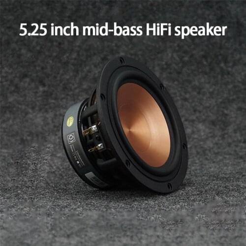 KYYSLB FR- 52YL-M 25-50W 4-8ohm 5.25 Inch Mid-bass HiFi Aluminum Ceramic Speaker Cast Aluminum Bass Aerospace Magnet Speaker