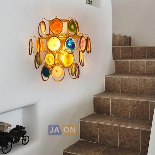 Led e14 Postmodern Iron Agate Designer LED Lamp LED Light Wall lamp Wall Light Wall Sconce For Foyer Bedroom