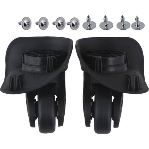 9x9.6x4.9CM Black Left&Right Lightweight Luggage Universal Wheels Accessories Pack of 2