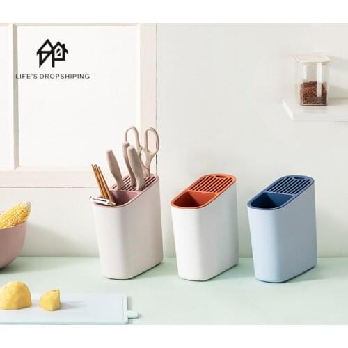 Multifunctional Knife Holder Knives Organizer Flatware Drainer Knife Stand Parts Scissors Cookware Storage Box Kitchen tools