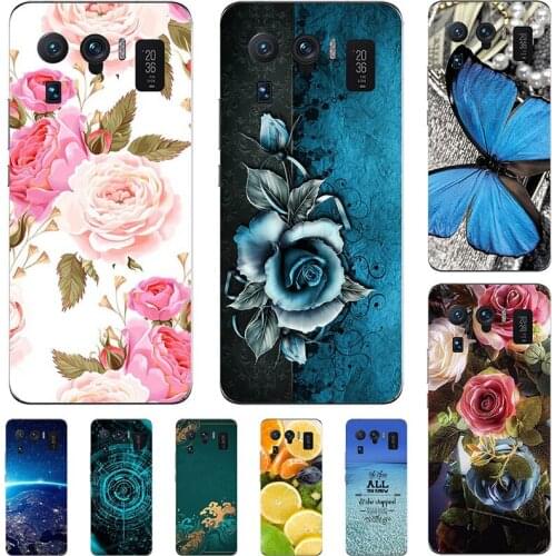 Fashion Flower Case For Xiaomi Mi 11 Ultra M2102K1G 6.81" Cover Soft Silicone Cat Printing Capa Back Coque
