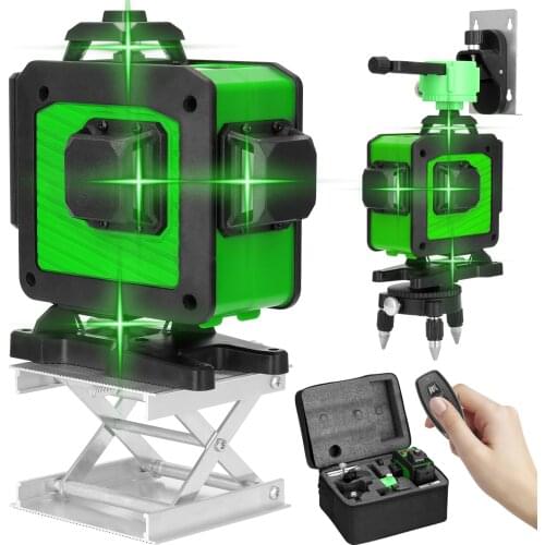 KKmoon Powerful 4D Laser Level 16 Lines green line Self-Leveling 360 Horizontal And Vertical Super Laser level green Beam laser