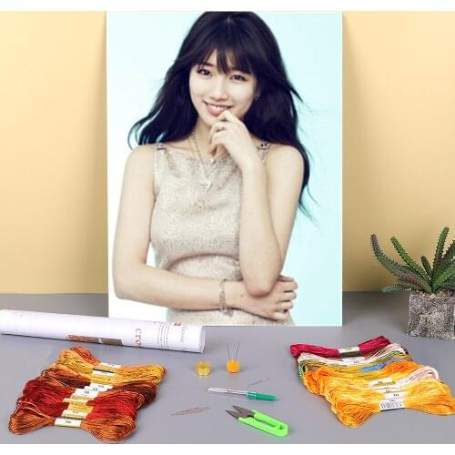 Ariana Grande Printed 11CT Cross Stitch Complete Kit DIY Embroidery DMC Threads Painting Handicraft Needlework Craft Adults