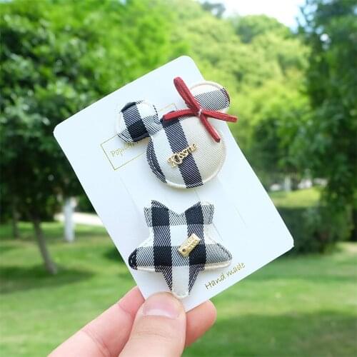 Crown Hair Clips Sets For Baby Girls Kawaii Hair Accessorie Kids Cute Cartoon Hairpins Butterfly Barettes Child Plaid Hair Grips