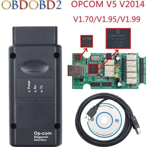 OPCOM V5 OP COM 1.70 / 1.95 / 1.99 With PIC18F458 FTDI Flash Firmware Update Car Diagnostic Tool OP-COM V1.99 CAN BUS