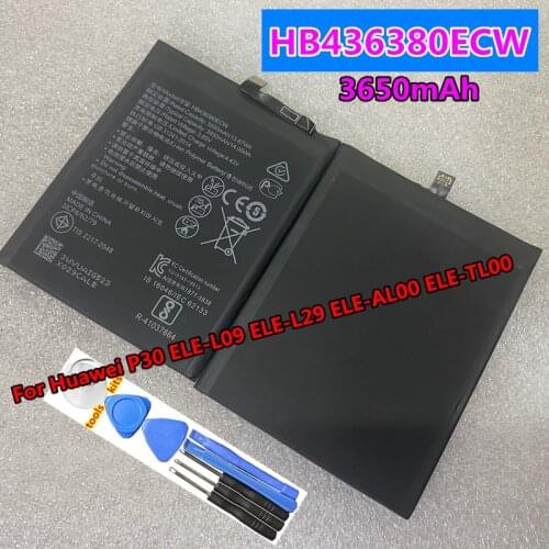 HB436380ECW Original Phone Battery For Huawei P30 ELE-L09 ELE-L29 ELE-AL00 ELE-TL00 3650mAh Replacement Batteries Bateria batary