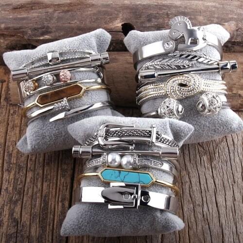 RH Fashion Metal Bracelet Bangle Set 5pc Bangle Sets For Women jewelry Gift
