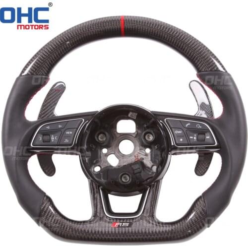 100% Real Carbon Fiber Steering Wheel compatible for A1 A2 A3 A4 A5 S3 S4 RS3 RS4 RS5 RS6 RS7 S line Au-di R8 TT TTRS